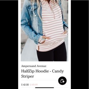 Mindy Mae’s market pink and white zip up hoody